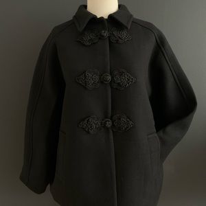 Zara Wool Blend Ornate Toggle Coat